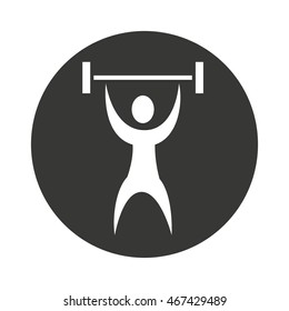 human silhouette strong weight lifting vector illustration, eps10