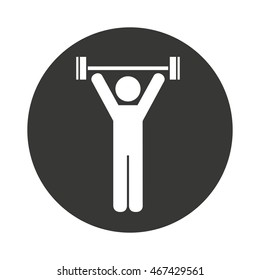human silhouette strong weight lifting vector illustration, eps10