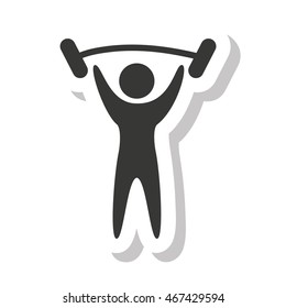 human silhouette strong weight lifting vector illustration, eps10