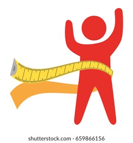 human silhouette with tape measure