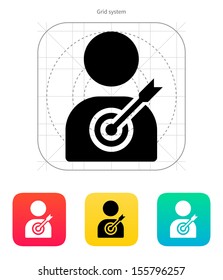 Human silhouette target icon. Vector illustration.