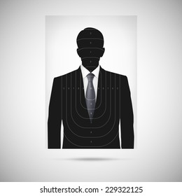 Human silhouette target. Unknown person, silhouette profile
