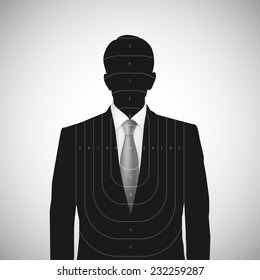 Human silhouette target. Unknown person, silhouette profile