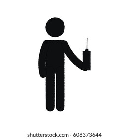 human silhouette using drone control remote