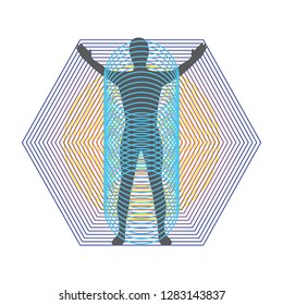 Human Silhouette Wrapped Energy Beams Vector Stock Vector (Royalty Free ...