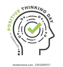 Siluetas humanas con la leyenda: Día del pensamiento positivo. 