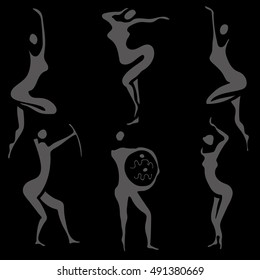 human silhouettes on a black background