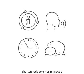 Human sing line icon. Chat bubble, info sign elements. Talk sign. Person speak symbol. Linear human sing outline icon. Information bubble. Vector