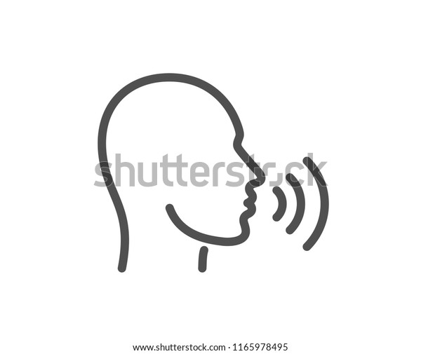 Human Sing Line Icon Talk Sign Stock Vector (Royalty Free) 1165978495