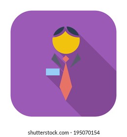 Human. Single flat color icon. Vector illustration.