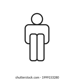 Human sit outline isolated icon on white background