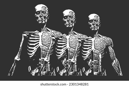 Human Skeleton Anatomy like x-ray for Poster Music