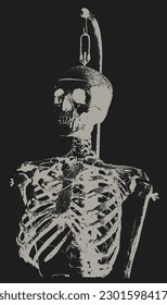 Anatomía de esqueleto humano como rayos X para afiche musical y afiche de película