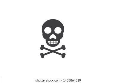 Human skeleton black icon - danger sign icon 