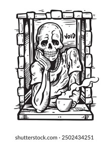 Vector del cráneo humano, para el diseño de la ropa, tatuaje, logotipo, etc.