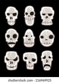 Human skeleton dead Skull horror silhouette symbol Illustration