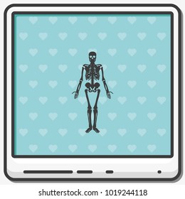 Human skeleton flat vector icon.