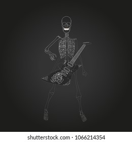 Human Skeleton with Guitar. 