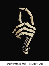 human skeleton hand is snapping finger - Vector