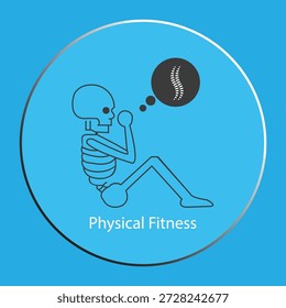 Icono del esqueleto humano que realiza abdominales crujidos para la Alineación espinal