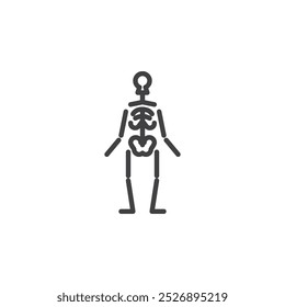 Human Skeleton line icon. linear style sign for mobile concept and web design. A full skeleton standing outline vector icon. Symbol, logo illustration. Vector graphics