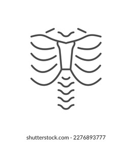 Human skeleton line outline icon