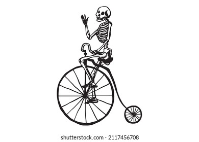 Human skeleton movement isolated on white background
