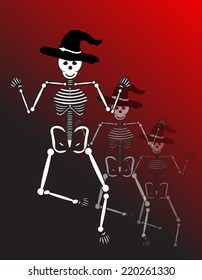 Human Skeleton on black background 