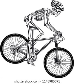 Human Skeleton Riding Mountain Bike