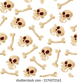 Human skeleton seamless pattern cover print concept. Vector design element cartoon illustration