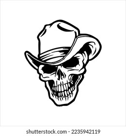 human skeleton skull logo, skull silhouette isolated on white background. skull vector, horrible human skull head silhouette clip art