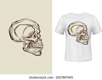 Human skeleton t-shirt Design Template