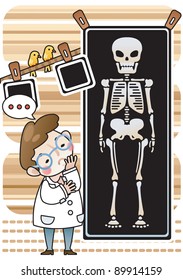Human skeleton under the X-ray