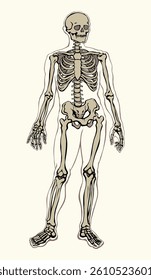 Human skeleton. Vector schematic drawing