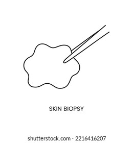 Human Skin Biopsy For Laboratory Analysis Icon Line In Vector, Illustration Of Biomaterial.