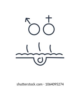 Human skin icon. Isolated gender and human skin icon line style. Premium quality vector symbol drawing concept for your logo web mobile app UI design.