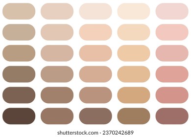 Creative Vector Illustration Of Human Skin Tone Color Palette Set