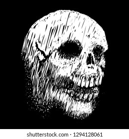 Human skull.   Abstract background. Grunge. Vector illustration.
