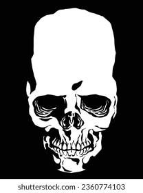 Human skull art vectors unique style isolated with dark background