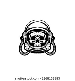 human skull astronaut helmet image.