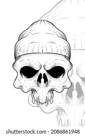 Human Skull Beanie Vector Illustration Stock Vector (Royalty Free ...