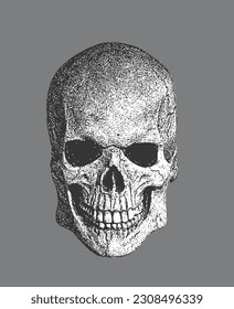 Human Skull in Black And White Monochrome
