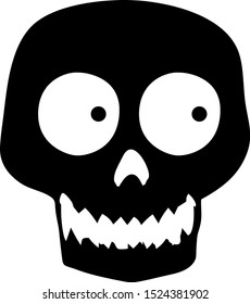 Human skull in black and white style vector design .