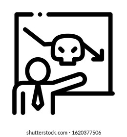 Human Skull Board Icon Vector. Outline Human Skull Board Sign. Isolated Contour Symbol Illustration