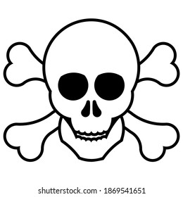 Human Skull Bones Hazard Symbol Pirate Stock Vector (Royalty Free ...