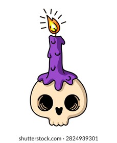Human Skull and candle