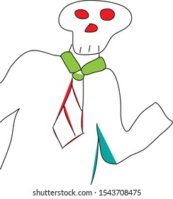 human skull cartoon art vector doodle
