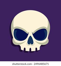 Human skull. Cartoon style. Vector illustration.