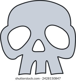 Human skull cartoon symbol or icon
