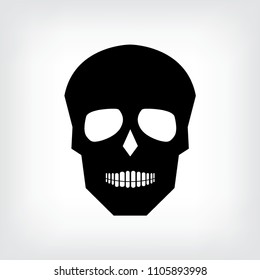Human skull, cranium, abstract polygonal lines design on white background